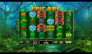 Tampilan visual slot Epic Ape dengan tema hutan rimba yang megah